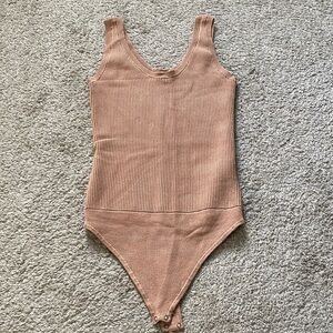 Abercrombie & Fitch Ribbed Brown Bodysuit